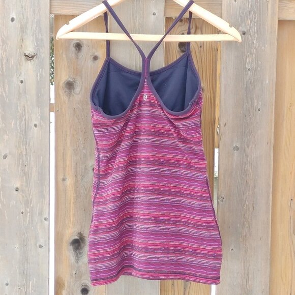 Lululemon Power Y Tank Luon Women's Size 6 Space Dye Twist Regal Plum Alarming/ - Picture 4 of 6